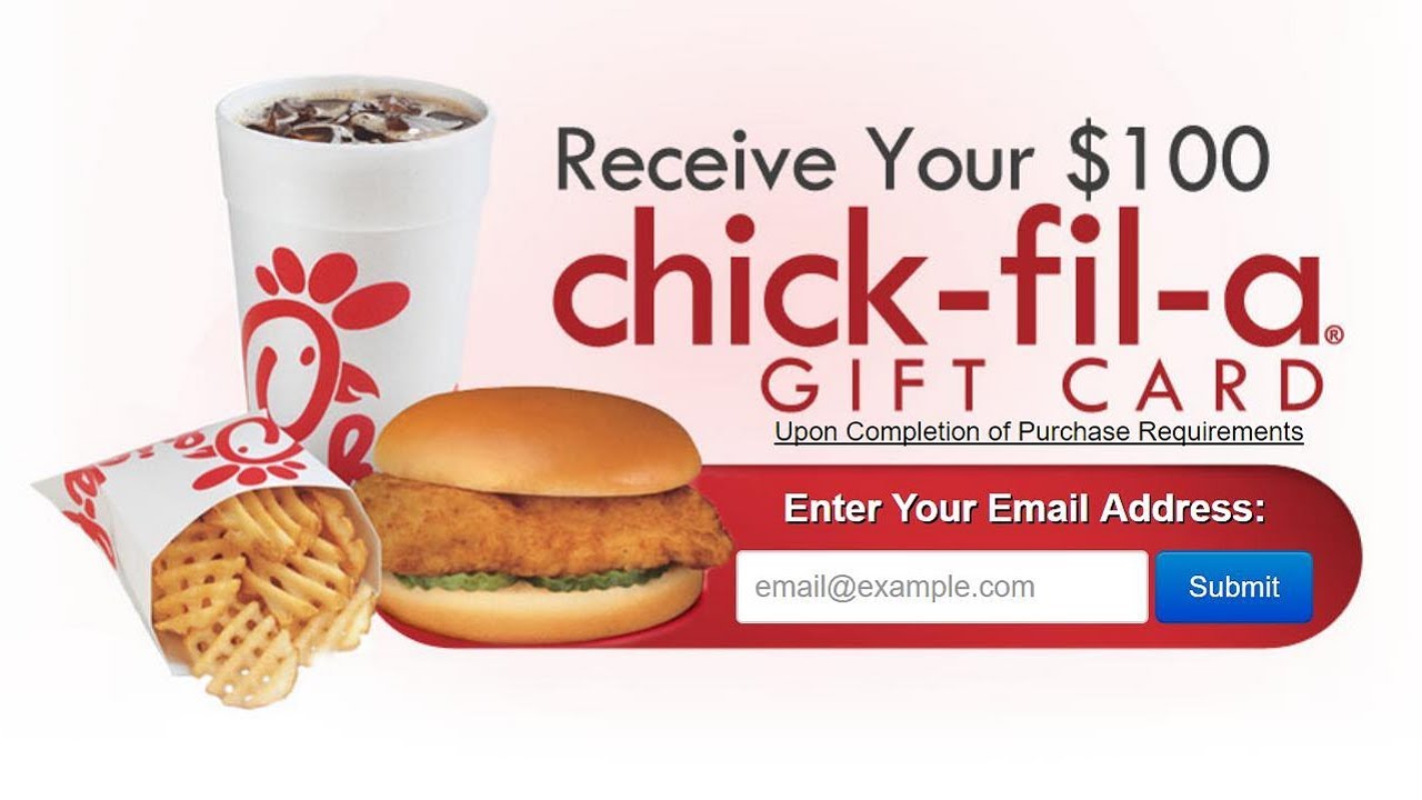 Chick-fil-A gift card promotional reward program USA